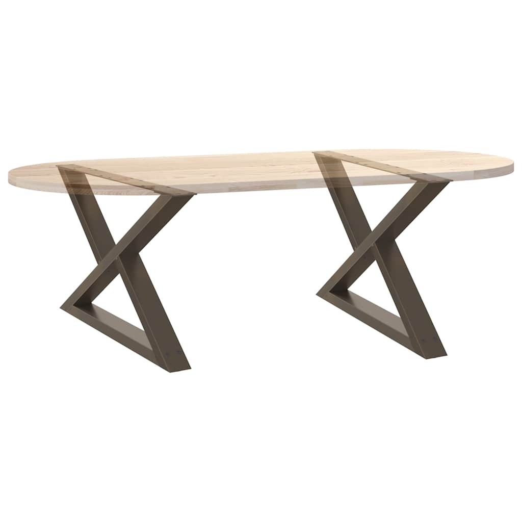 Gambe per Tavolino 2 pz Naturale 70x(42-43,3) cm in Acciaio - homemem39