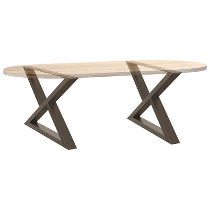 Gambe per Tavolino 2 pz Naturale 70x(42-43,3) cm in Acciaio - homemem39