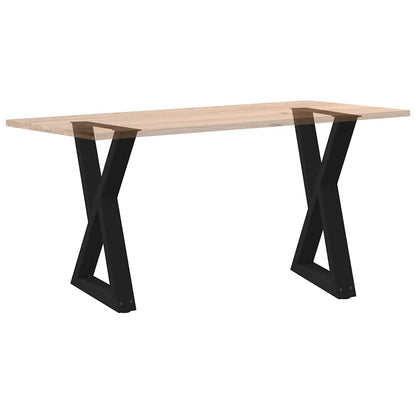 Gambe per tavolo da pranzo 2 pz nere 50x(72-73,3) cm in acciaio
