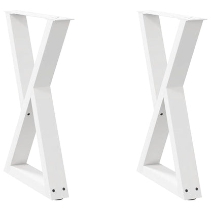 Gambe per Tavolo da Pranzo 2 pz Bianco 50x(72-73,3) cm Acciaio - homemem39