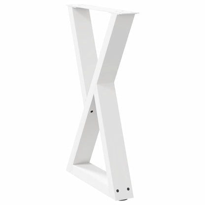 Gambe per Tavolo da Pranzo 2 pz Bianco 50x(72-73,3) cm Acciaio - homemem39