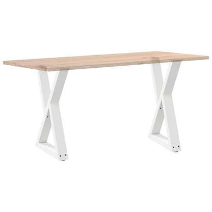 Gambe per Tavolo da Pranzo 2 pz Bianco 50x(72-73,3) cm Acciaio - homemem39
