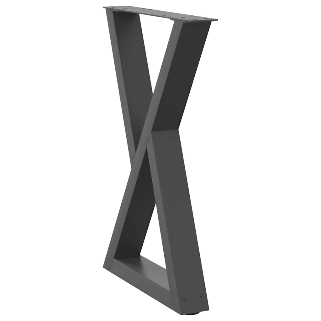 Gambe per Tavolo da Pranzo 2pz Antracite 50x(72-73,3)cm Acciaio - homemem39