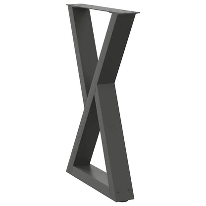 Gambe per Tavolo da Pranzo 2pz Antracite 50x(72-73,3)cm Acciaio - homemem39