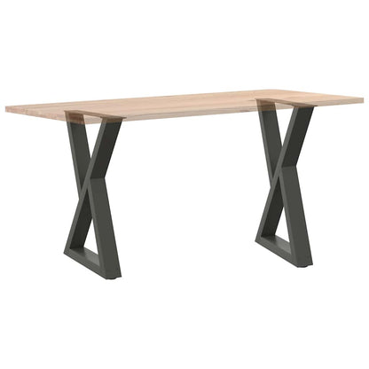 Gambe per Tavolo da Pranzo 2pz Antracite 50x(72-73,3)cm Acciaio - homemem39