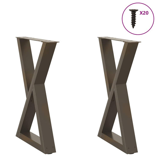 Gambe per Tavolo da Pranzo 2 pz Naturale 50x(72-73,3)cm Acciaio - homemem39