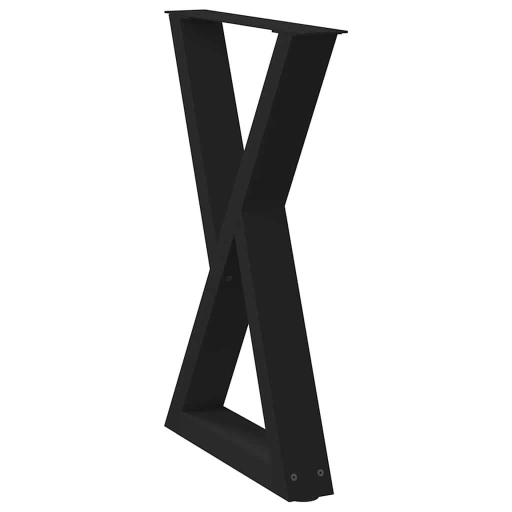 Gambe per Tavolo da Pranzo 2 pz Nero 60x(72-73,3) cm in Acciaio - homemem39