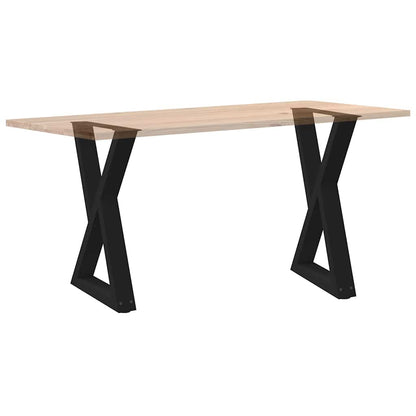 Gambe per tavolo da pranzo 2 pz nere 60x(72-73,3) cm in acciaio