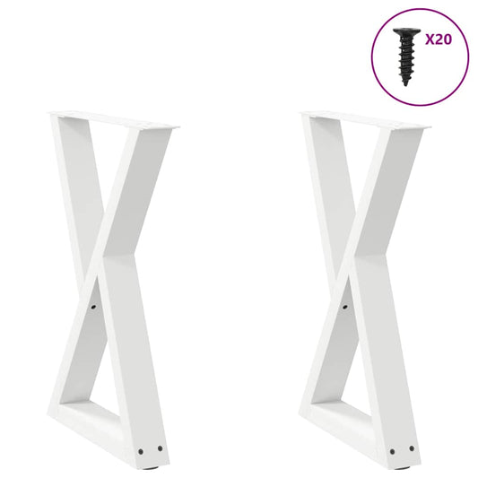 Gambe per Tavolo da Pranzo 2 pz Bianco 60x(72-73,3) cm Acciaio