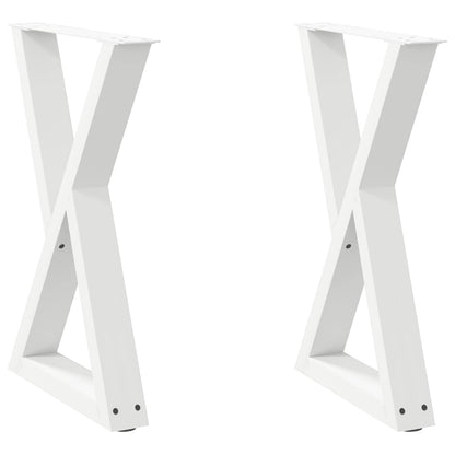 Gambe per Tavolo da Pranzo 2 pz Bianco 60x(72-73,3) cm Acciaio