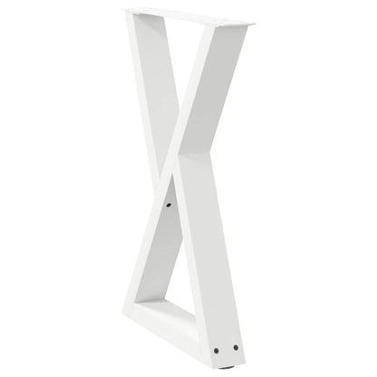 Gambe per Tavolo da Pranzo 2 pz Bianco 60x(72-73,3) cm Acciaio