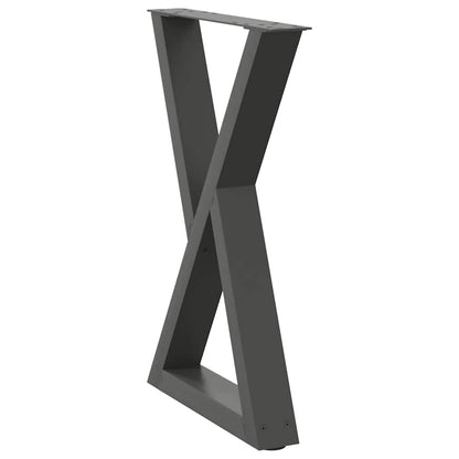 Gambe per Tavolo da Pranzo 2pz Antracite 60x(72-73,3)cm Acciaio - homemem39