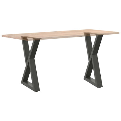 Gambe per Tavolo da Pranzo 2pz Antracite 60x(72-73,3)cm Acciaio - homemem39