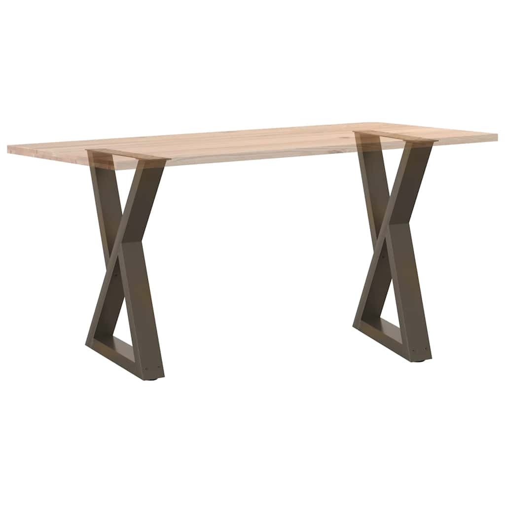 Gambe per Tavolo da Pranzo 2 pz Naturale 60x(72-73,3)cm Acciaio - homemem39