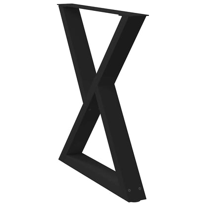 Gambe per Tavolo da Pranzo 2 pz Nero 70x(72-73,3) cm in Acciaio - homemem39