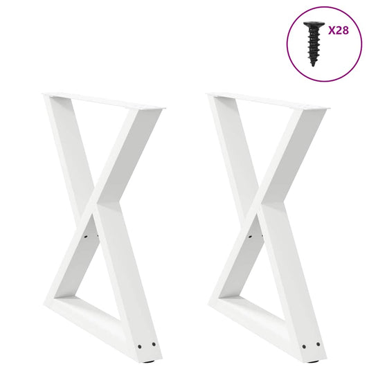Gambe per Tavolo da Pranzo 2 pz Bianco 70x(72-73,3) cm Acciaio - homemem39