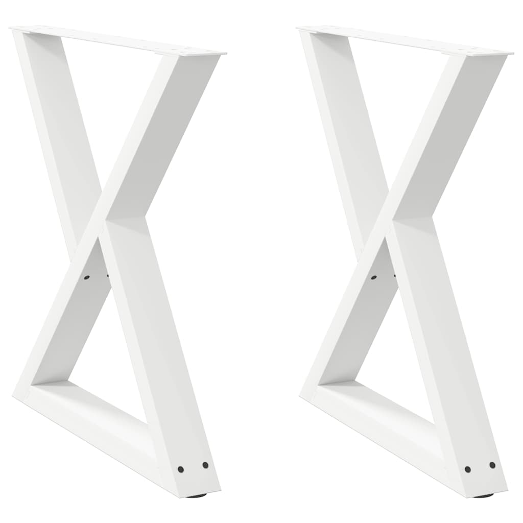 Gambe per Tavolo da Pranzo 2 pz Bianco 70x(72-73,3) cm Acciaio - homemem39