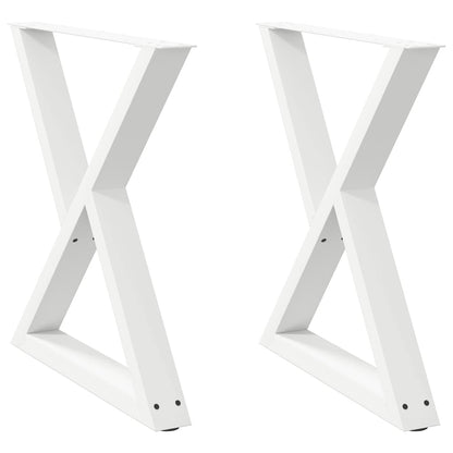 Gambe per Tavolo da Pranzo 2 pz Bianco 70x(72-73,3) cm Acciaio - homemem39