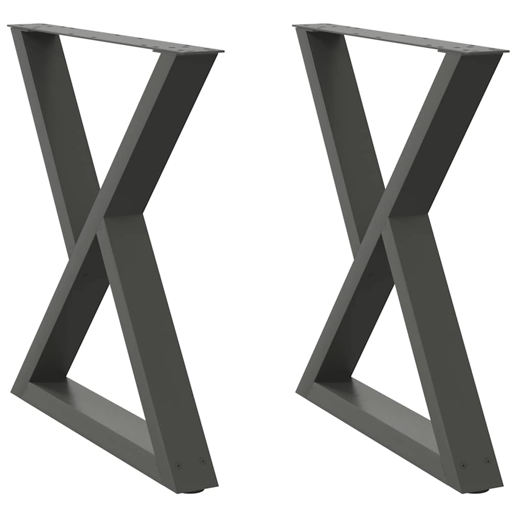 Gambe per Tavolo da Pranzo 2pz Antracite 70x(72-73,3)cm Acciaio - homemem39