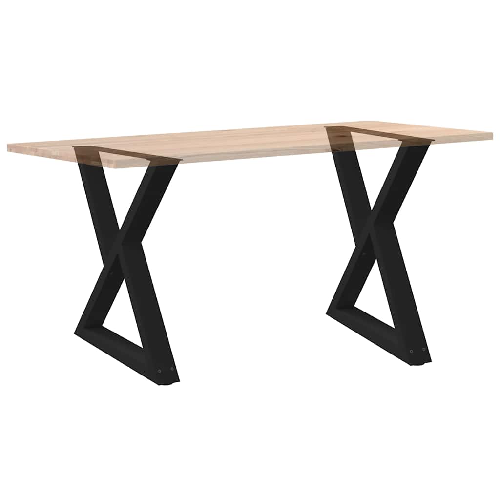 Gambe per tavolo da pranzo 2 pz nere 80x(72-73,3) cm in acciaio