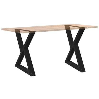 Gambe per tavolo da pranzo 2 pz nere 80x(72-73,3) cm in acciaio