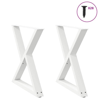 Gambe per Tavolo da Pranzo 2 pz Bianco 80x(72-73,3) cm Acciaio - homemem39