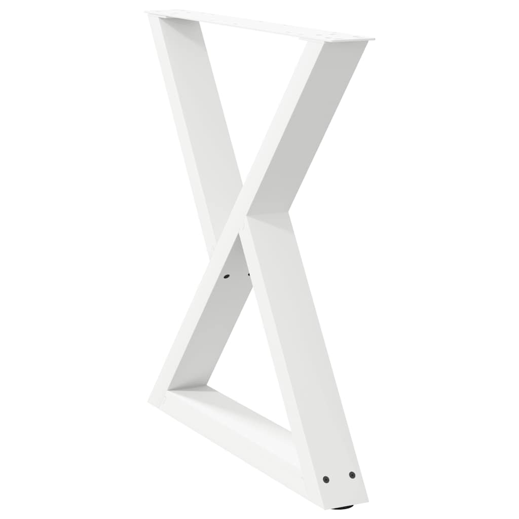 Gambe per Tavolo da Pranzo 2 pz Bianco 80x(72-73,3) cm Acciaio - homemem39