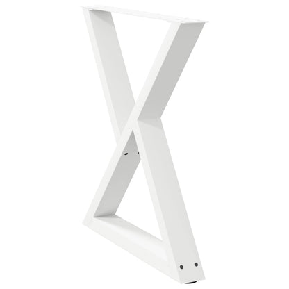 Gambe per Tavolo da Pranzo 2 pz Bianco 80x(72-73,3) cm Acciaio - homemem39