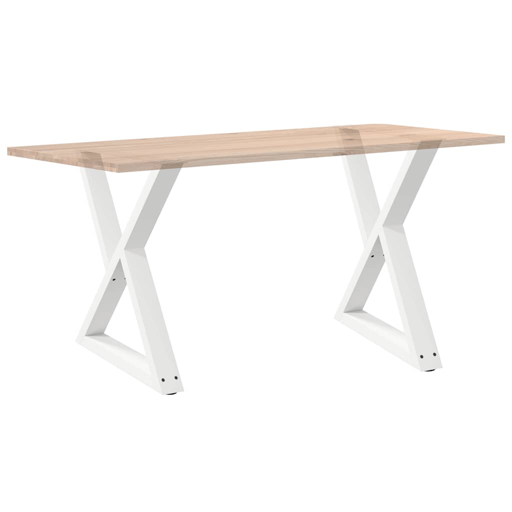 Gambe per Tavolo da Pranzo 2 pz Bianco 80x(72-73,3) cm Acciaio - homemem39