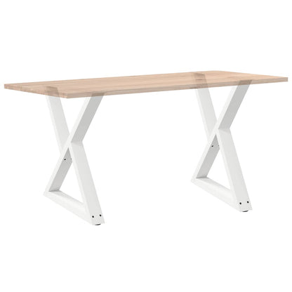 Gambe per Tavolo da Pranzo 2 pz Bianco 80x(72-73,3) cm Acciaio - homemem39