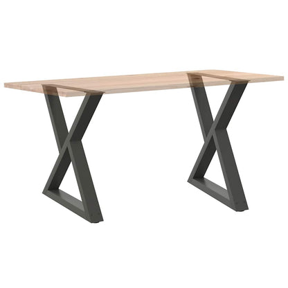 Gambe per Tavolo da Pranzo 2pz Antracite 80x(72-73,3)cm Acciaio - homemem39