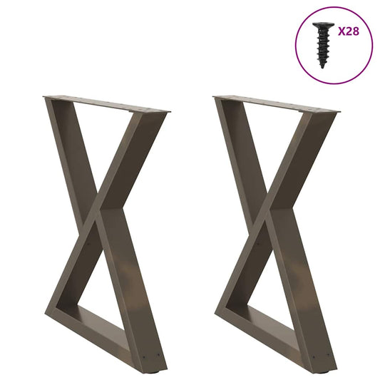 Gambe per Tavolo da Pranzo 2 pz Naturale 80x(72-73,3)cm Acciaio - homemem39