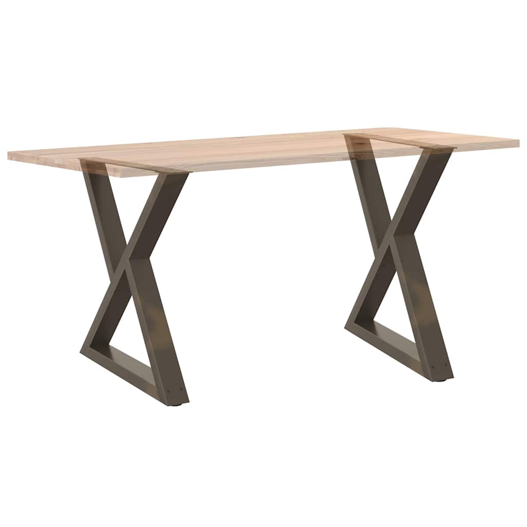Gambe per Tavolo da Pranzo 2 pz Naturale 80x(72-73,3)cm Acciaio - homemem39