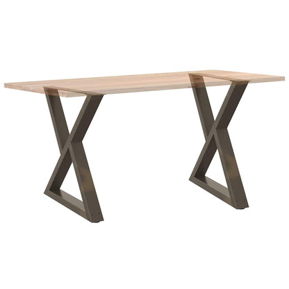 Gambe per Tavolo da Pranzo 2 pz Naturale 80x(72-73,3)cm Acciaio - homemem39