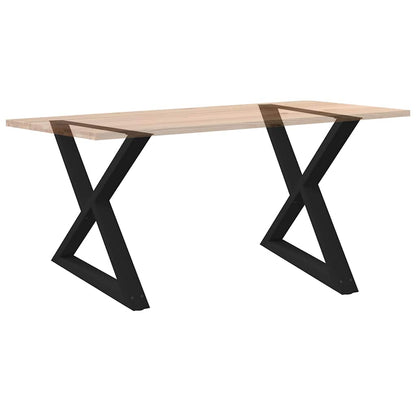 Gambe per tavolo da pranzo 2 pz nere 90x(72-73,3) cm in acciaio