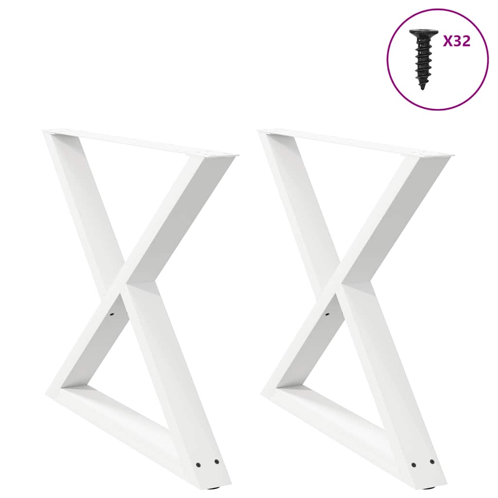 Gambe per Tavolo da Pranzo 2 pz Bianco 90x(72-73,3) cm Acciaio - homemem39