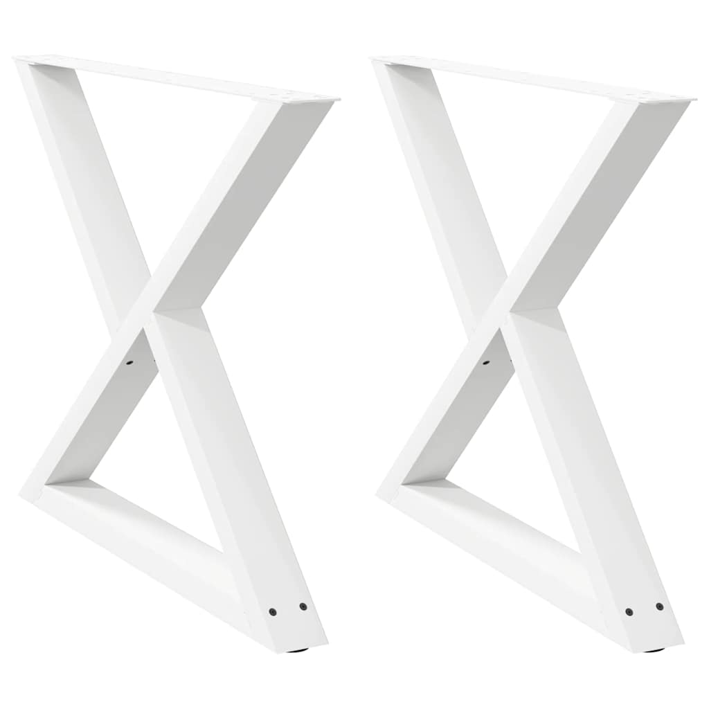 Gambe per Tavolo da Pranzo 2 pz Bianco 90x(72-73,3) cm Acciaio - homemem39