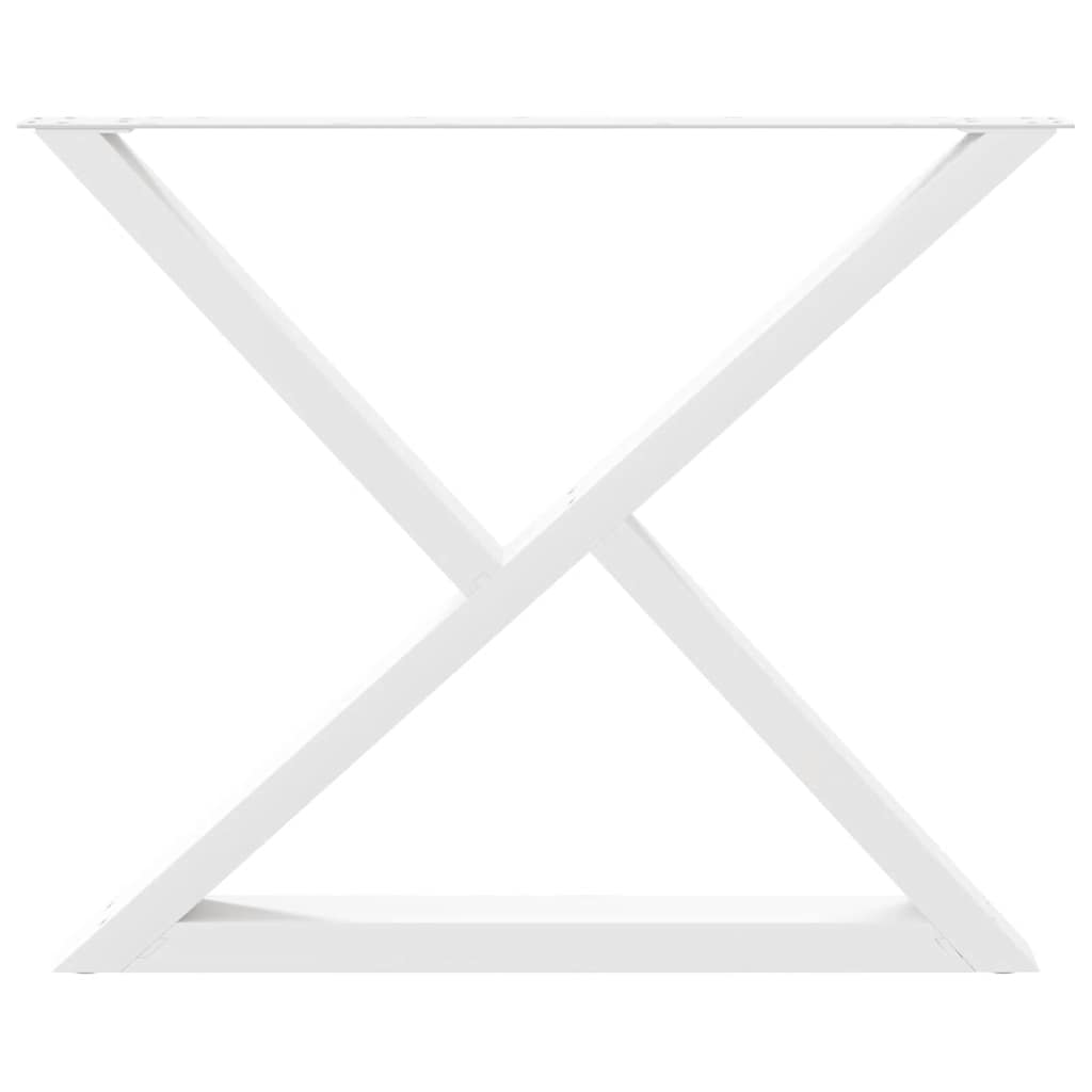 Gambe per Tavolo da Pranzo 2 pz Bianco 90x(72-73,3) cm Acciaio - homemem39