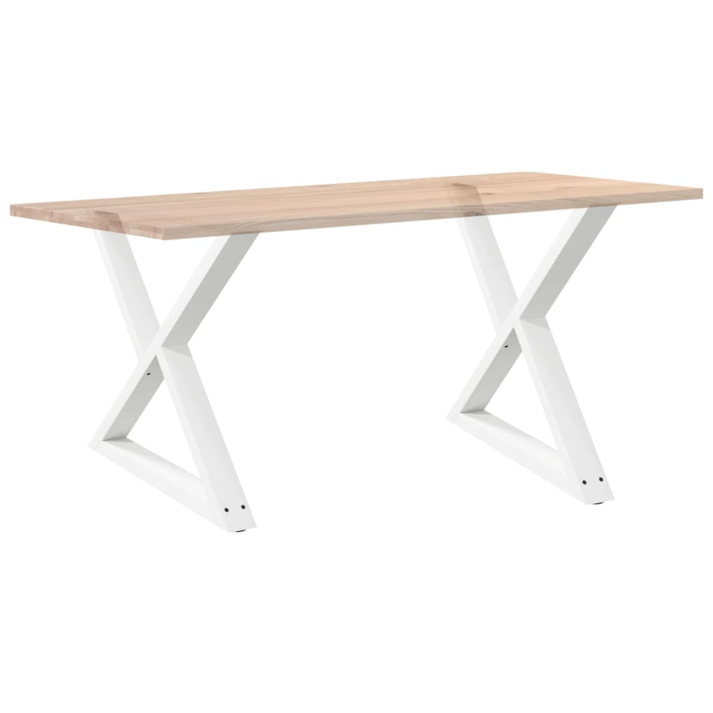 Gambe per Tavolo da Pranzo 2 pz Bianco 90x(72-73,3) cm Acciaio - homemem39