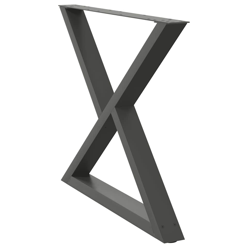 Gambe per Tavolo da Pranzo 2pz Antracite 90x(72-73,3)cm Acciaio - homemem39