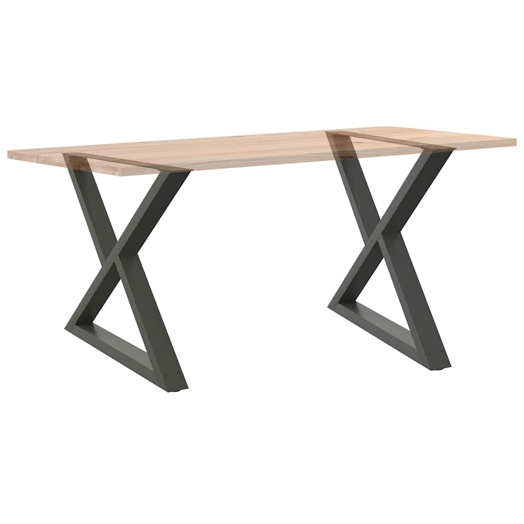 Gambe per Tavolo da Pranzo 2pz Antracite 90x(72-73,3)cm Acciaio - homemem39