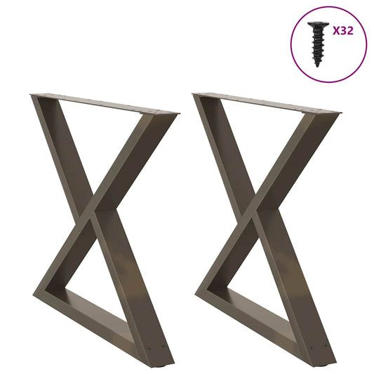 Gambe per Tavolo da Pranzo 2 pz Naturale 90x(72-73,3)cm Acciaio - homemem39