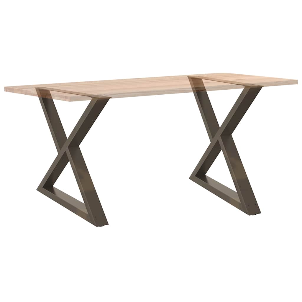 Gambe per Tavolo da Pranzo 2 pz Naturale 90x(72-73,3)cm Acciaio - homemem39