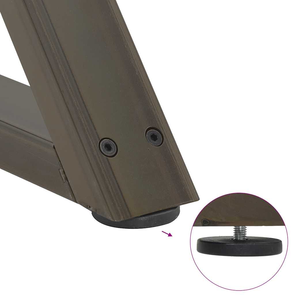 Gambe per Tavolo da Pranzo 2 pz Naturale 90x(72-73,3)cm Acciaio - homemem39
