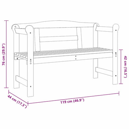 Panchina da esterno 2 -Seater 119 x 44 x 76 cm Pino massello