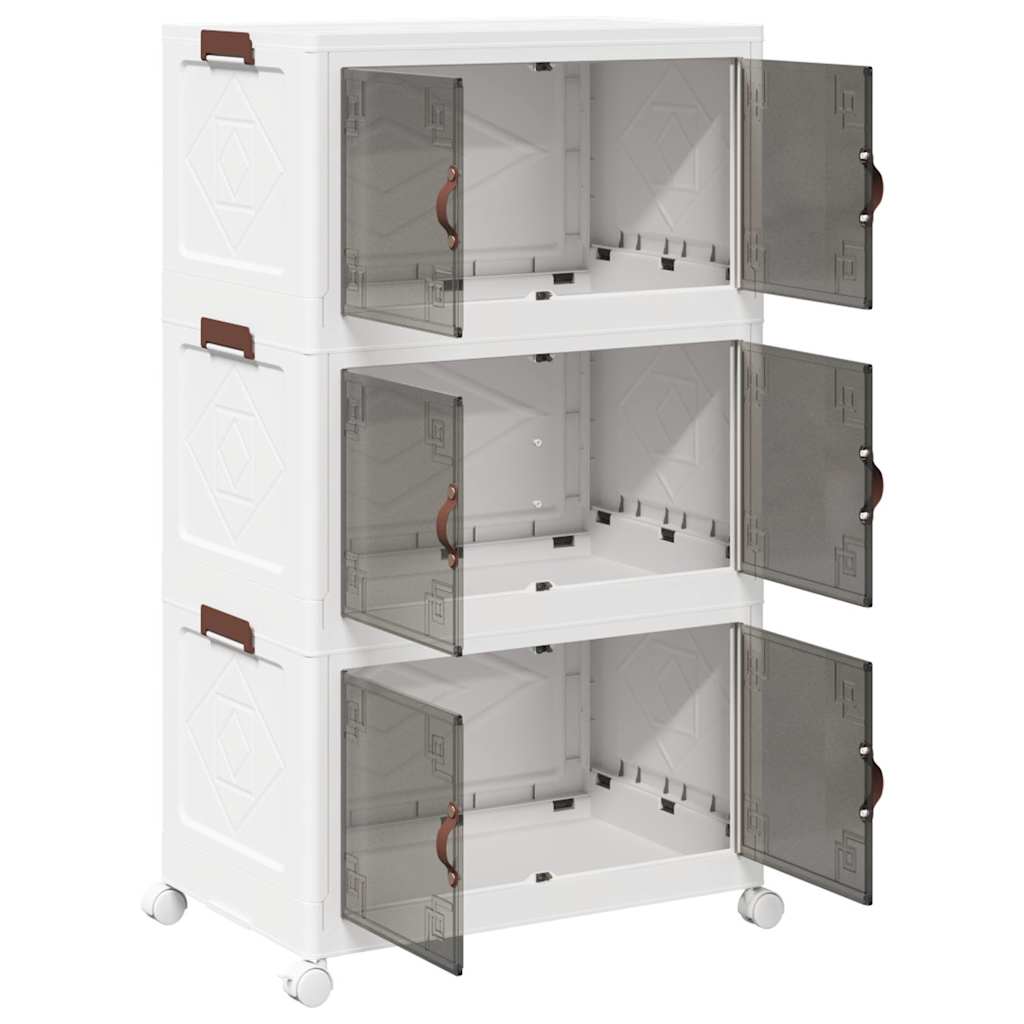 Scatola Portaoggetti con Ruote 3 Livelli 75 L 64x39,5x110,5 cm - homemem39