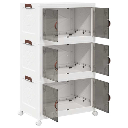 Scatola Portaoggetti con Ruote 3 Livelli 75 L 64x39,5x110,5 cm - homemem39