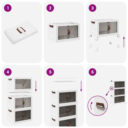 Scatola Portaoggetti con Ruote 3 Livelli 75 L 64x39,5x110,5 cm - homemem39