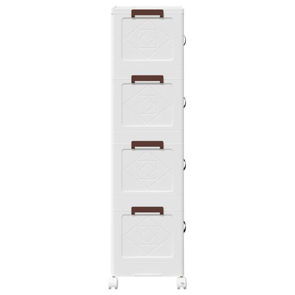 Scatola Portaoggetti con Ruote 4 Livelli 28 L 48x29,5x112,5 cm