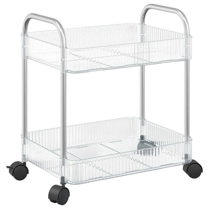 Carrello Portaoggetti a 2 Livelli 37x28x43,5 cm in Acrilico